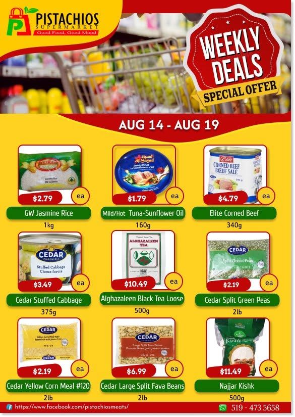 Pistachios Supermarket Flyer August 14 to 19