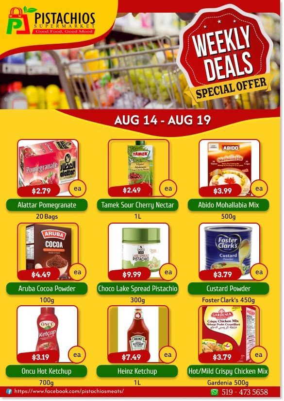 Pistachios Supermarket Flyer August 14 to 19