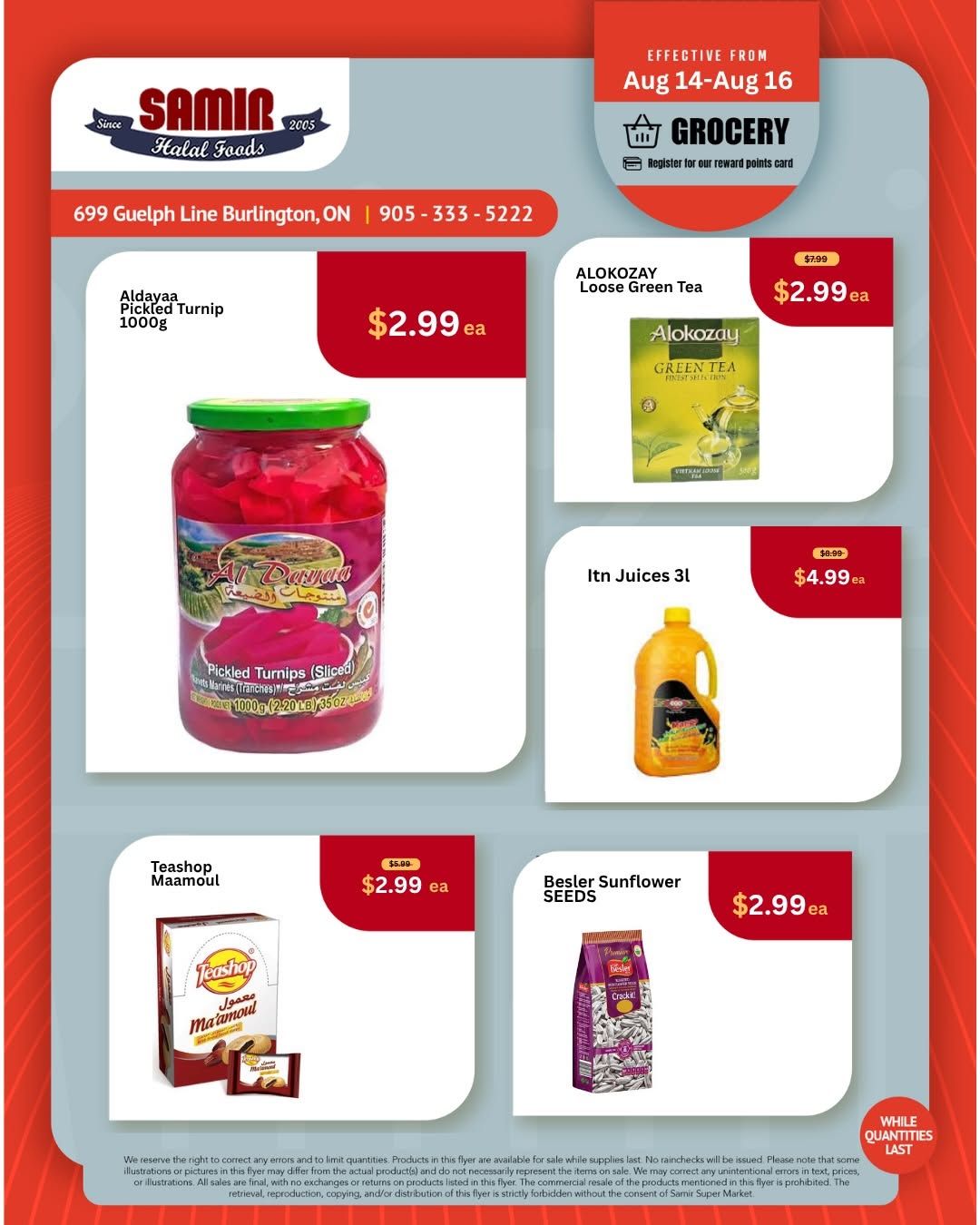 Samir Supermarket (Burlington) Flyer August 14 to 16