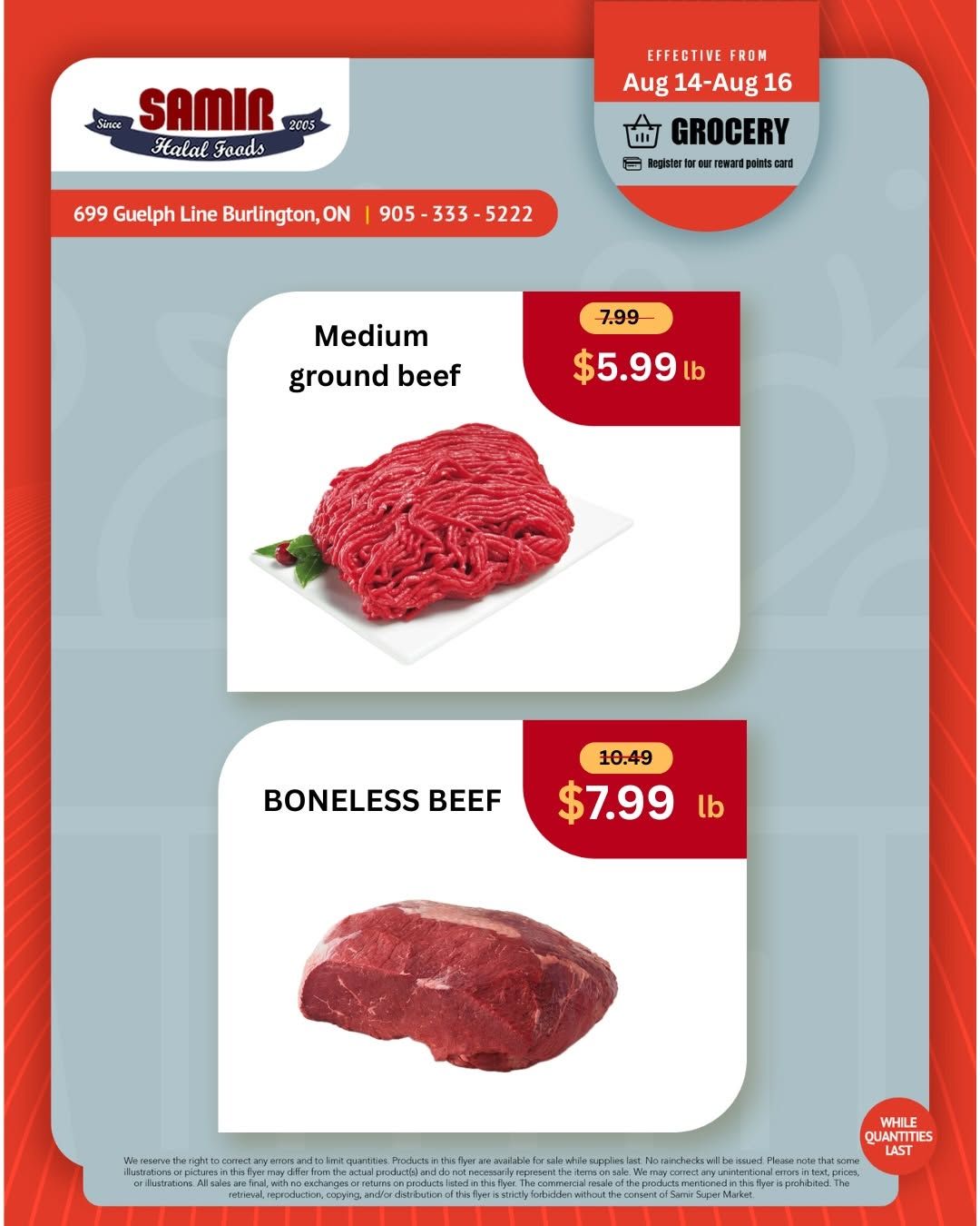 Samir Supermarket (Burlington) Flyer August 14 to 16