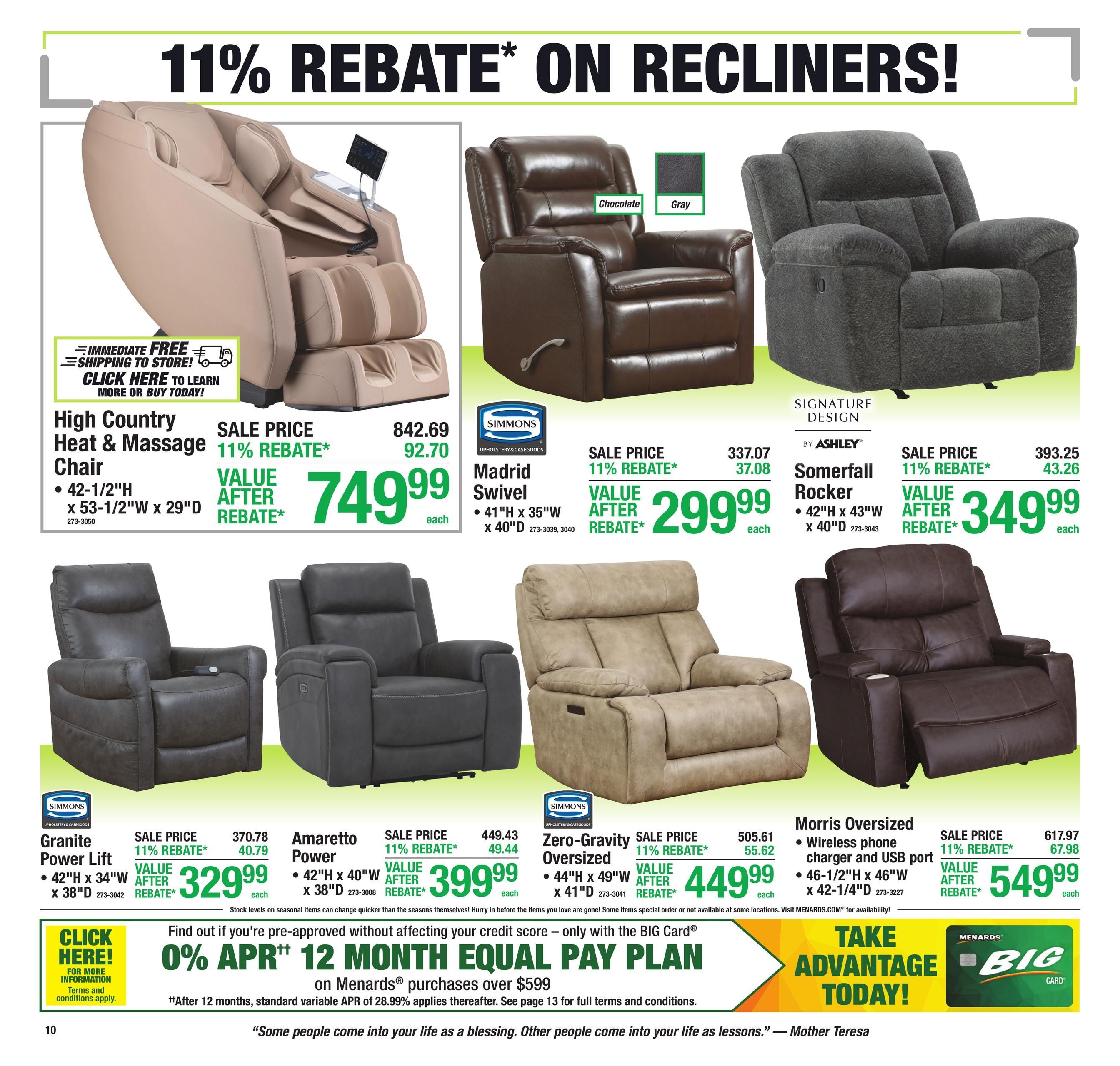Menards (Spillville–Cedar Falls Area, IA) 11% Rebate Sale Weekly Ad August 13 - 24, 2026