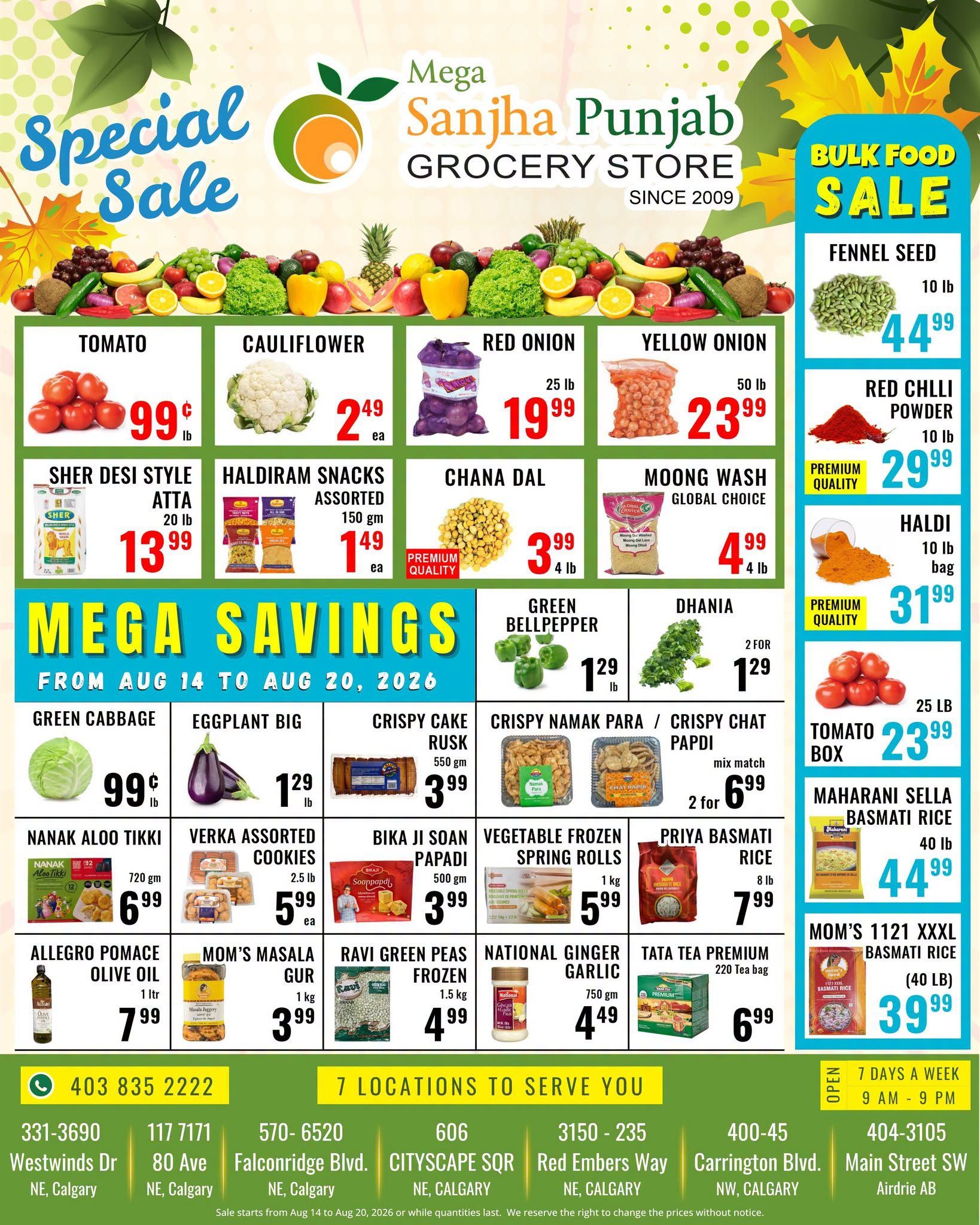 Sanjha Punjab Grocery Store Flyer August 14 to 20