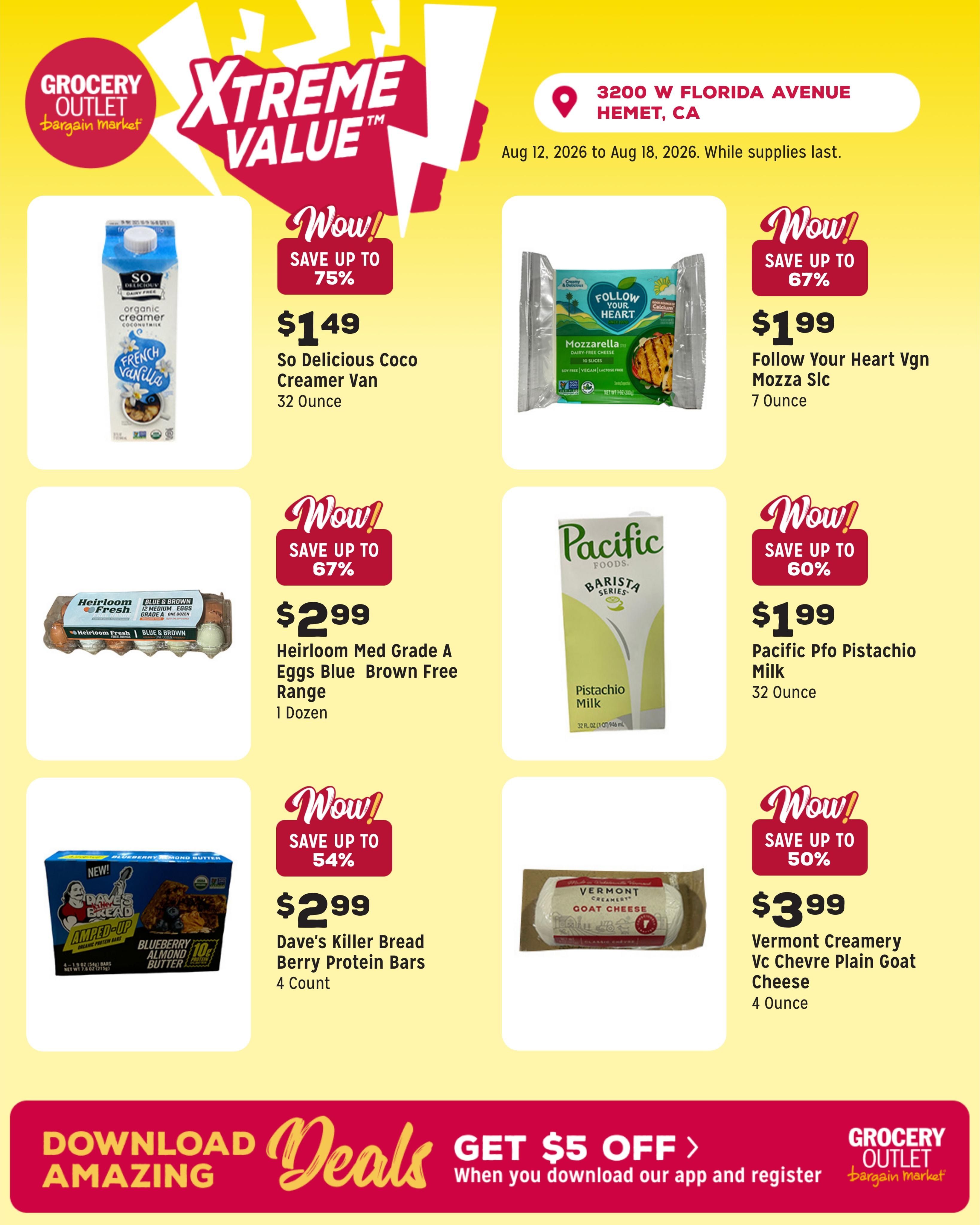 Grocery Outlet (Nuevo–Hemet Area, CA) Weekly Ad August 12 - 18, 2026