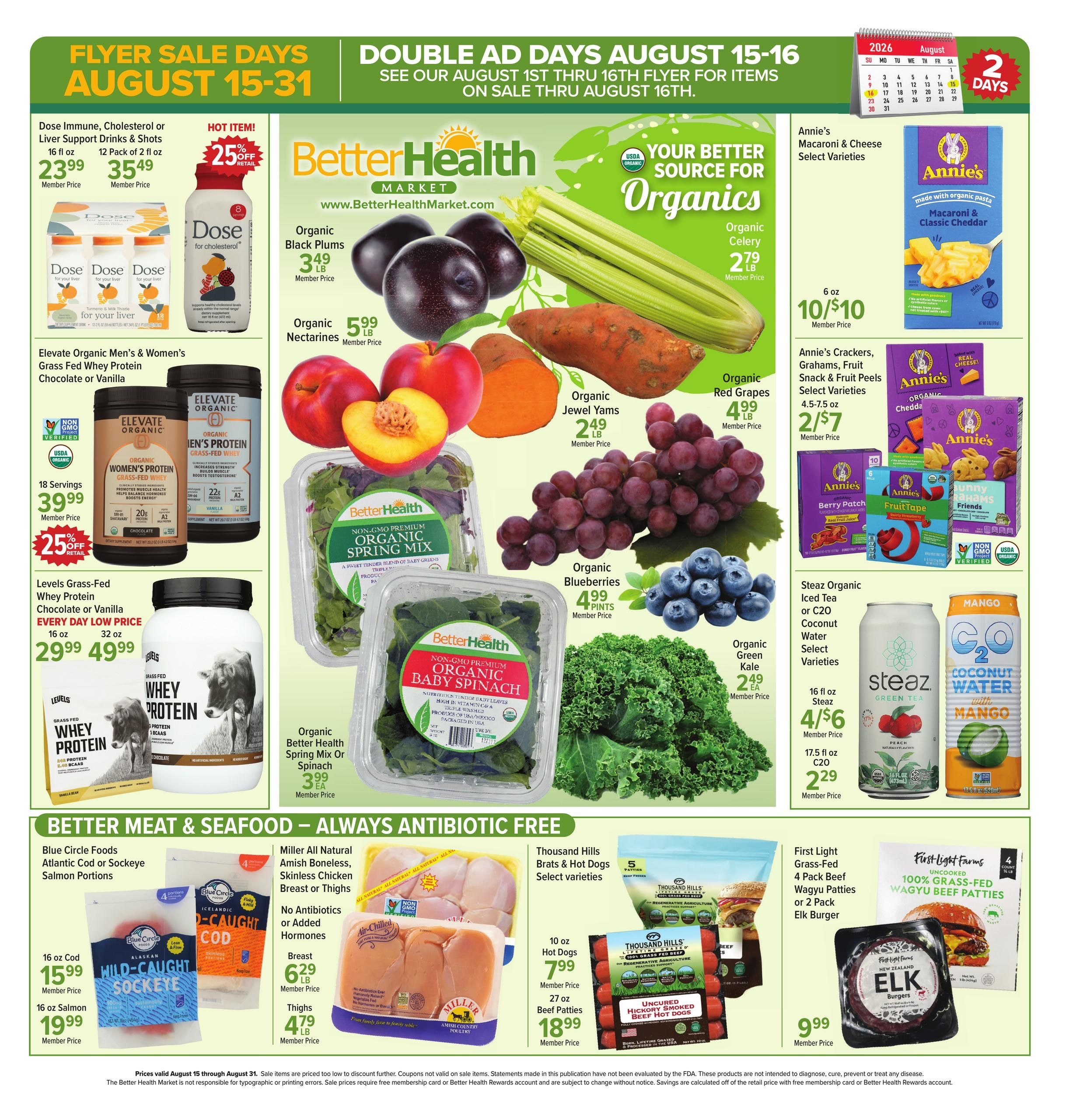 Better Health Market Weekly Ad August 15 - 31, 2026