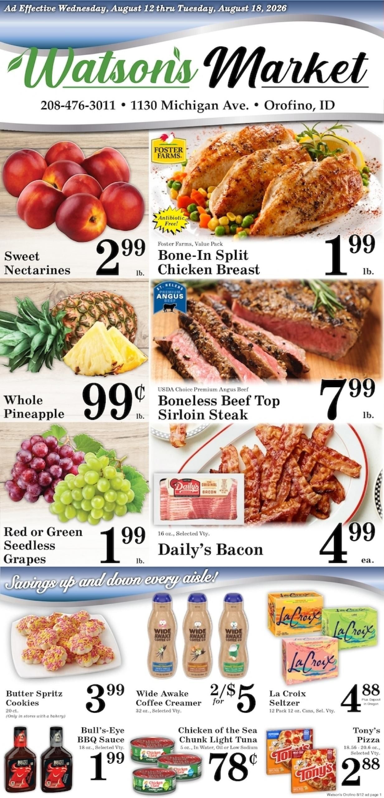 Harvest Foods (Craigmont–Reubens Area, ID) Weekly Ad August 12 - 18, 2026