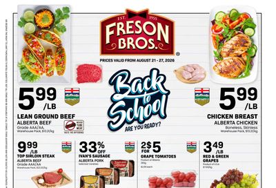 Freson Bros. Flyer August 21 to 27