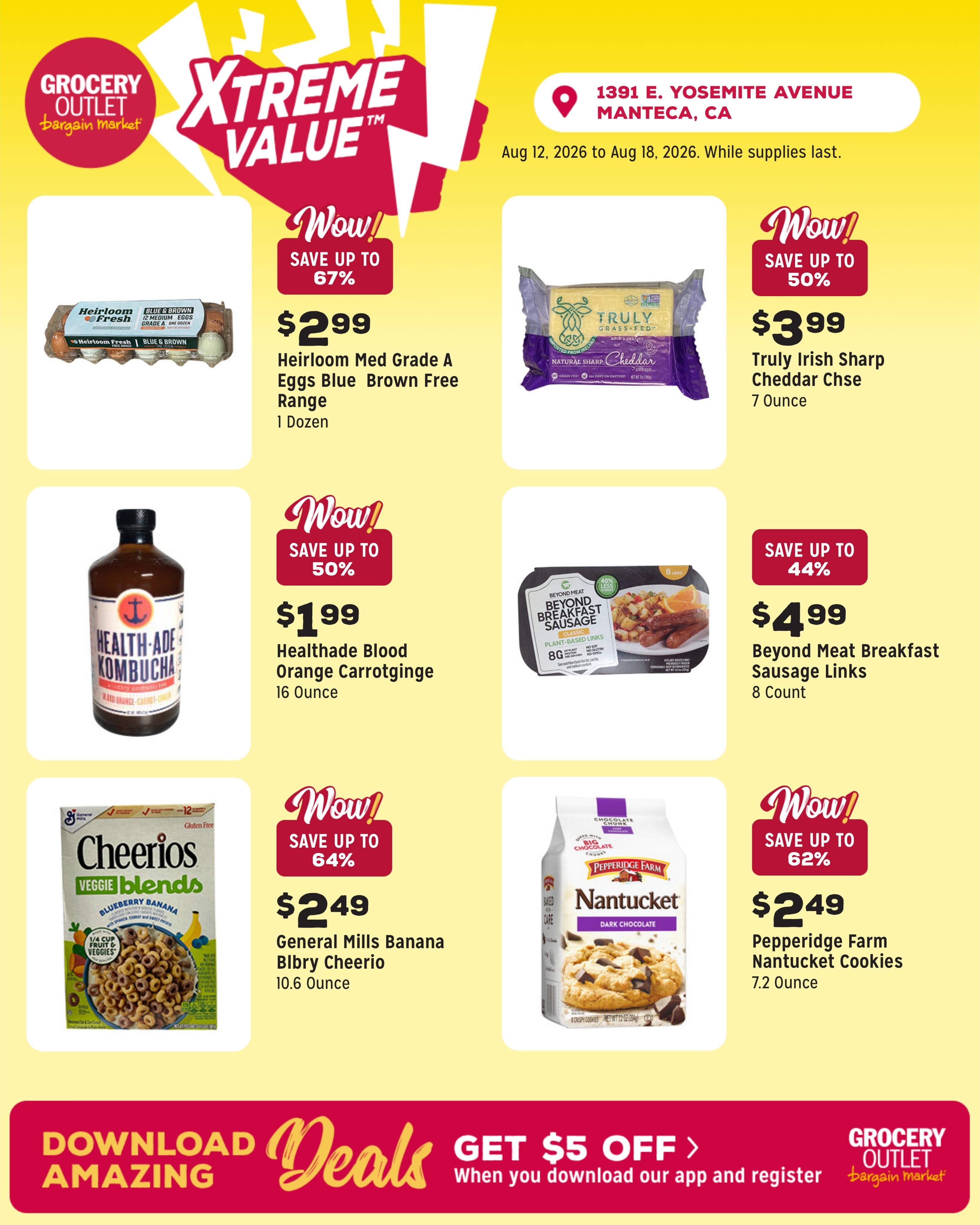 Grocery Outlet (Manteca Area, CA) Weekly Ad August 12 - 18, 2026
