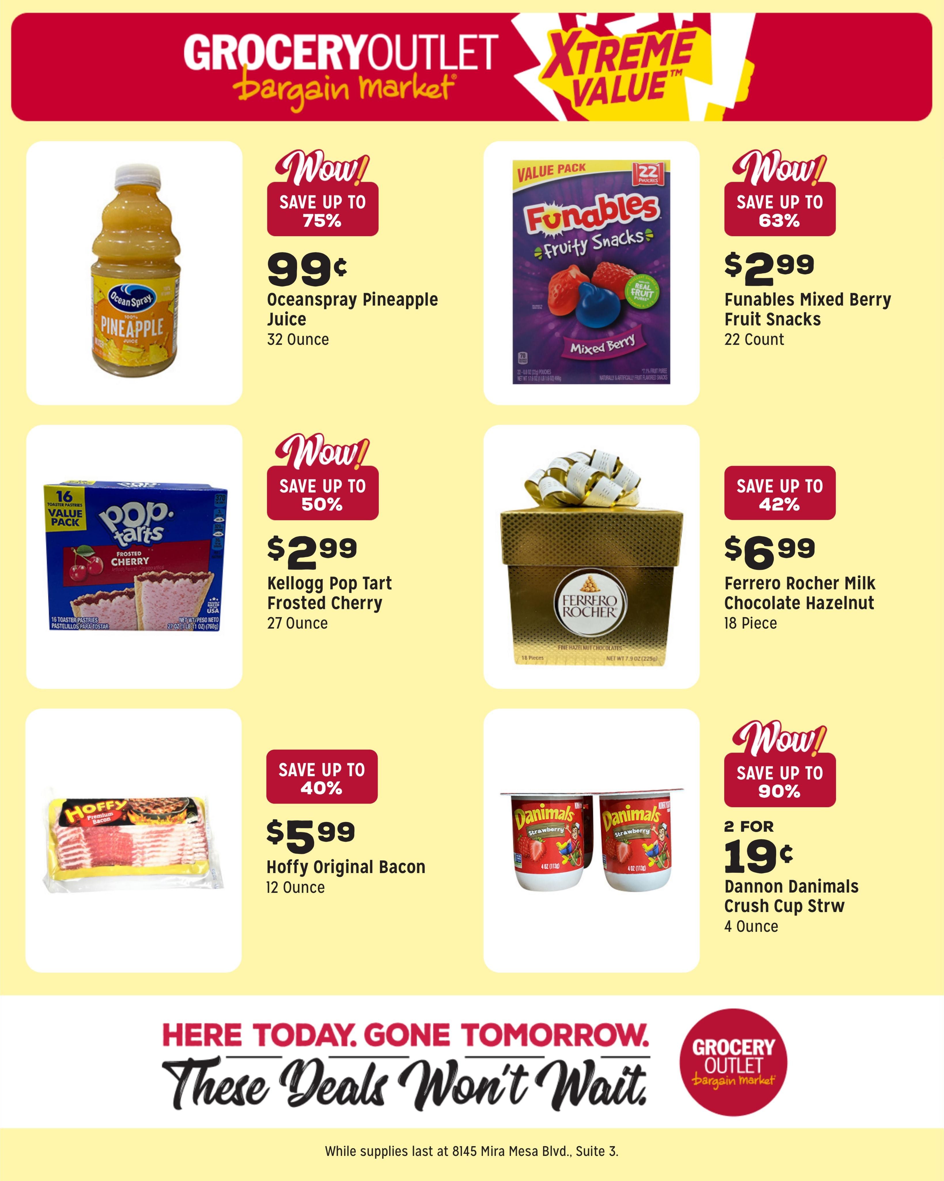 Grocery Outlet (San Diego–Poway Area, CA) Weekly Ad August 12 - 18, 2026