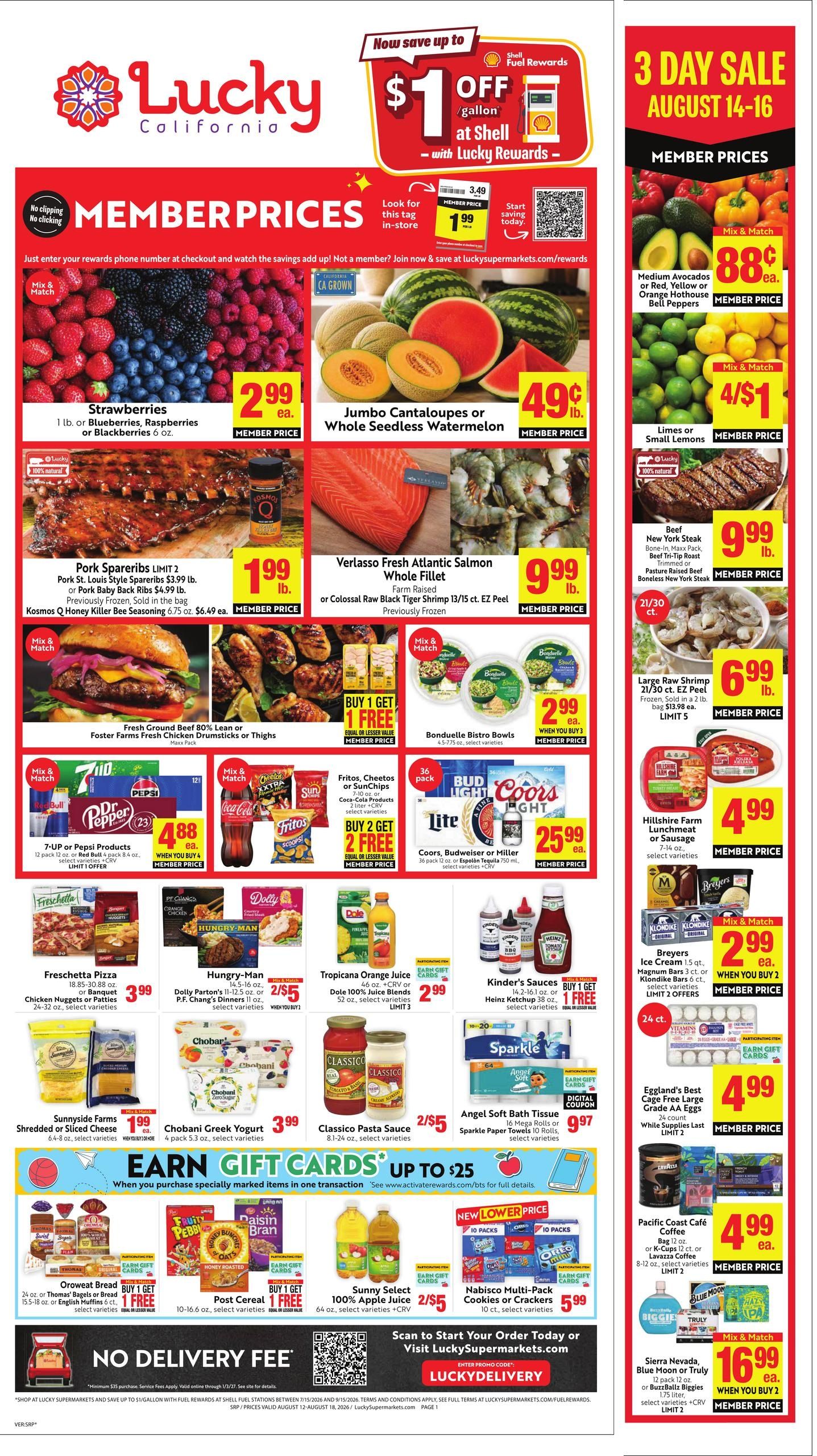 Lucky Supermarkets (Sunol–Burlingame Area, CA) Weekly Ad August 12 - 18, 2026