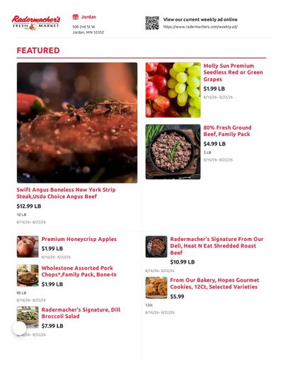 Radermacher's Fresh Market Weekly Ad August 16 - 22, 2026