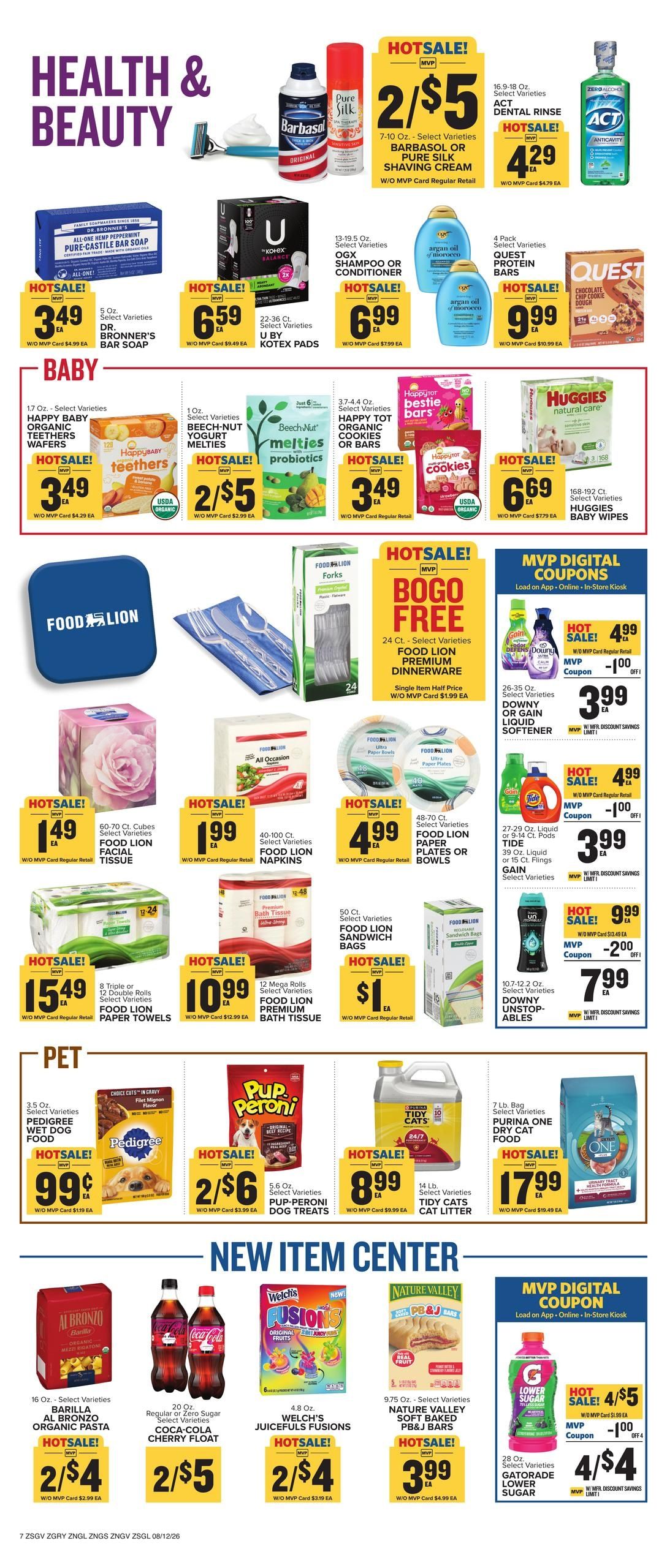 Food Lion (East Flat Rock–Flat Rock Area, NC) Weekly Ad August 12 - 18, 2026