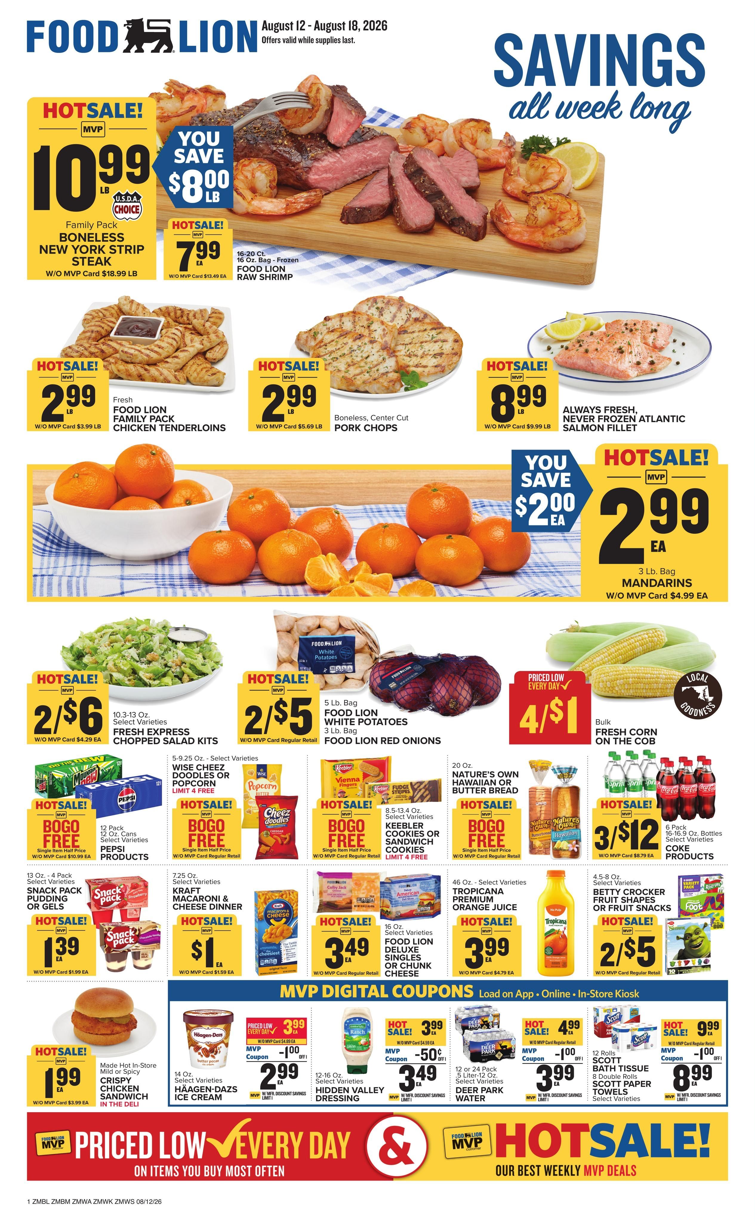 Food Lion (Chewsville–Cavetown Area, MD) Weekly Ad August 12 - 18, 2026
