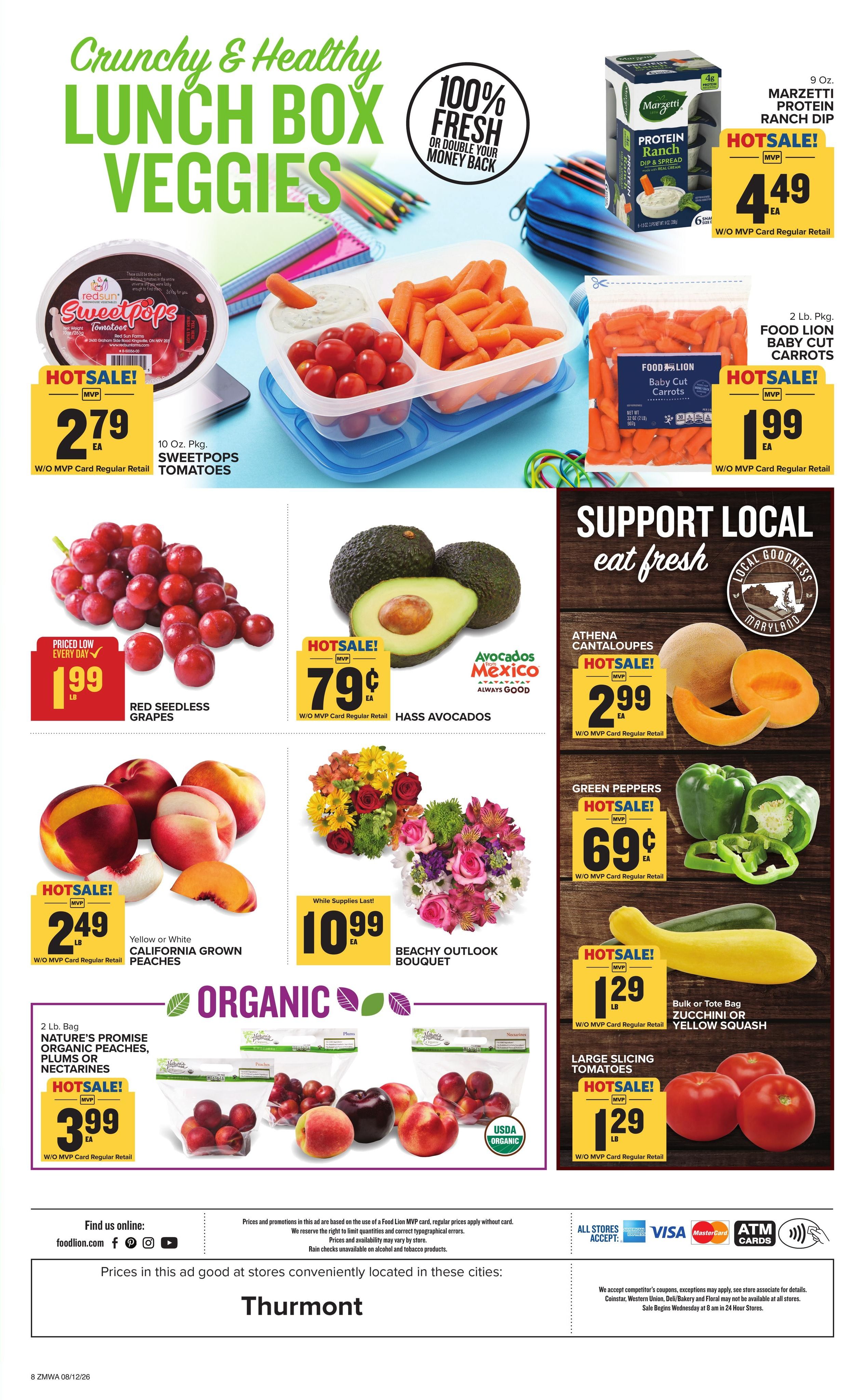 Food Lion (Chewsville–Cavetown Area, MD) Weekly Ad August 12 - 18, 2026