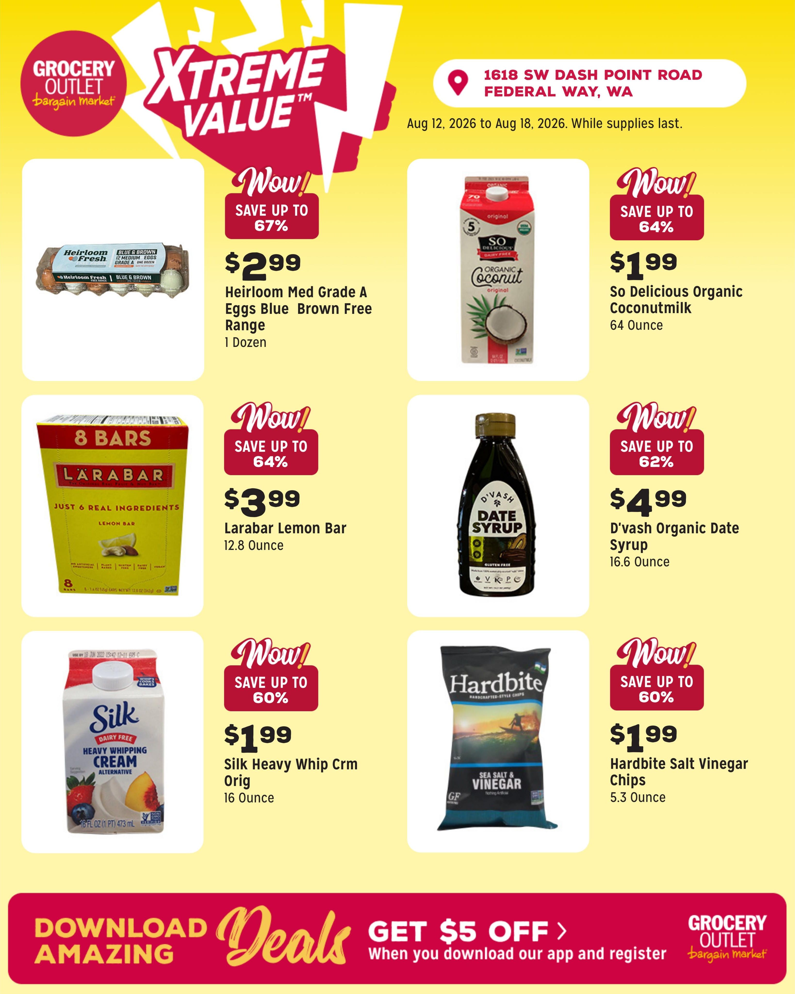 Grocery Outlet (Federal Way–Tacoma Area, WA) Weekly Ad August 12 - 18, 2026