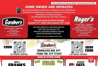 Roger's Supermarket Weekly Ad August 12 - 18, 2026
