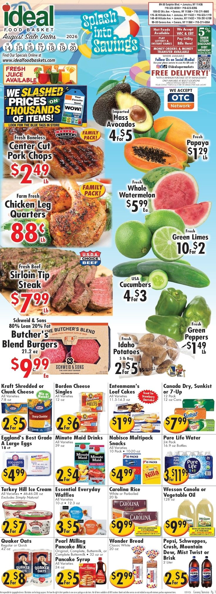 Ideal Food Basket (Corona and Jamaica, NY) Weekly Ad August 14 - 20, 2026