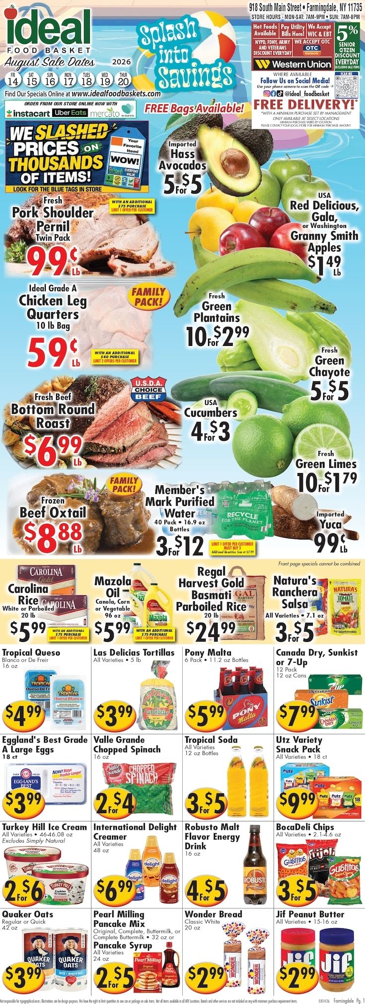 Ideal Food Basket (Farmingdale, NY) Weekly Ad August 14 - 20, 2026