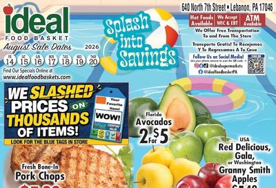 Ideal Food Basket (Lebanon, PA) Weekly Ad August 14 - 20, 2026