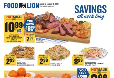 Food Lion (Dover Area, NC) Weekly Ad August 12 - 18, 2026