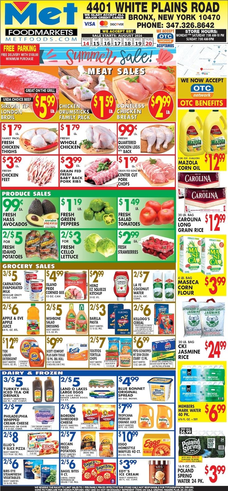 Met Foodmarkets (4401 White Plains Rd, Bronx, NY) Weekly Ad August 14 - 20, 2026