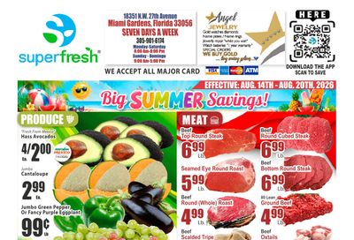 SuperFresh Supermarkets (Miami Gardens, FL) SuperFresh Weekly Ad August 14 - 20, 2026
