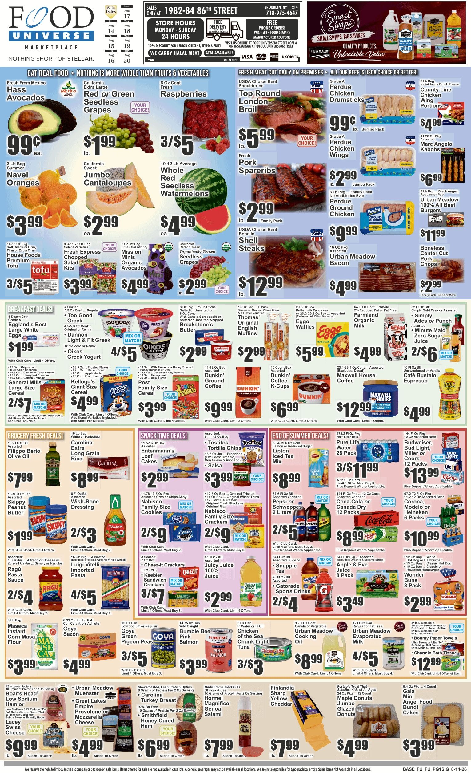 Food Universe (1982-84 86th Street, Brooklyn, NY) Weekly Ad August 14 - 20, 2026