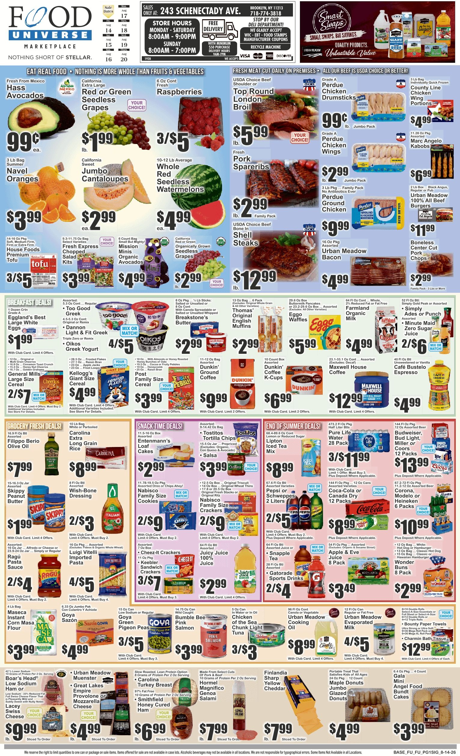 Food Universe (243 Schenactady Ave., Brooklyn, NY) Weekly Ad August 14 - 20, 2026