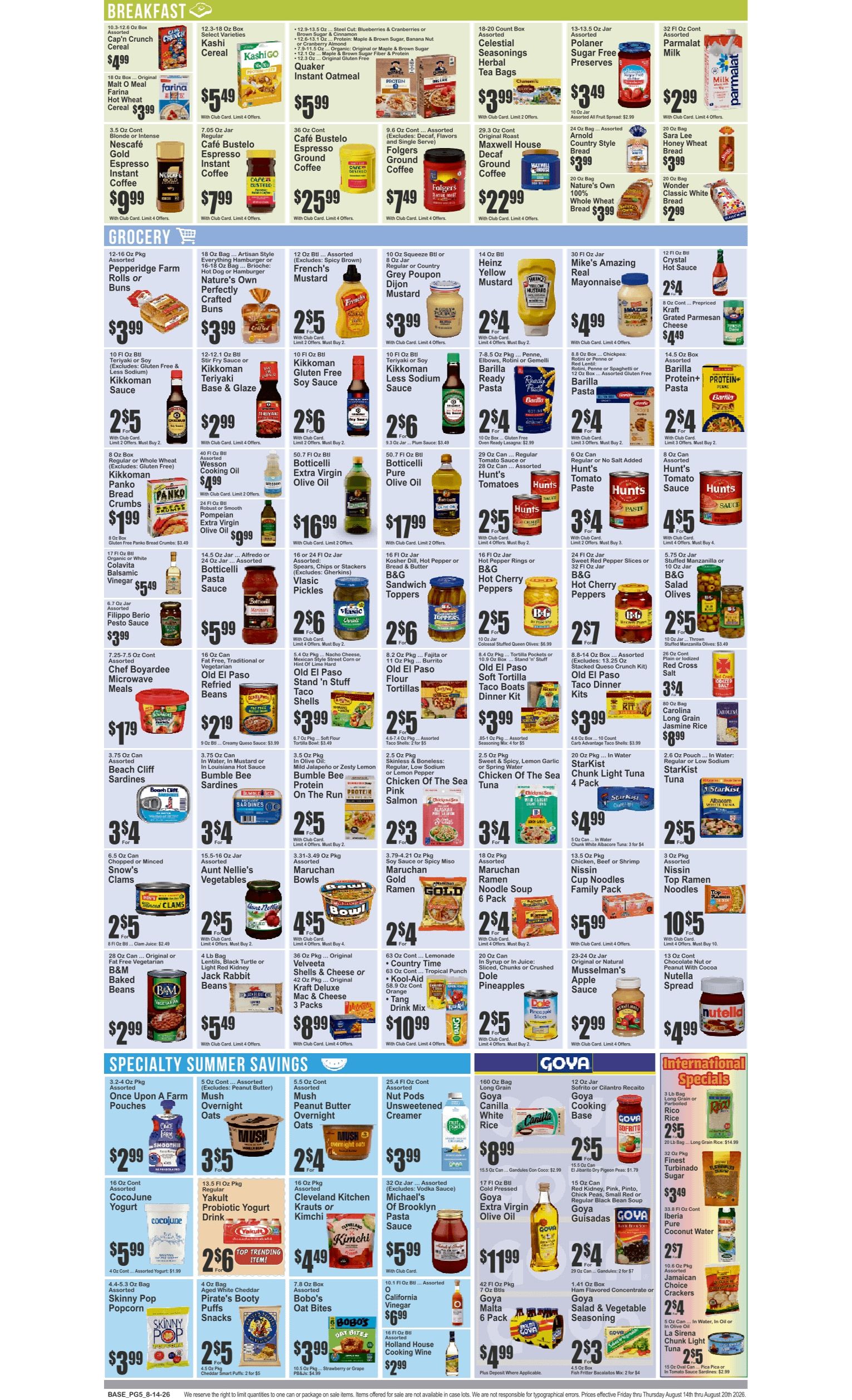 Food Universe (248 East 174th Street, Bronx, NY) Weekly Ad August 14 - 20, 2026