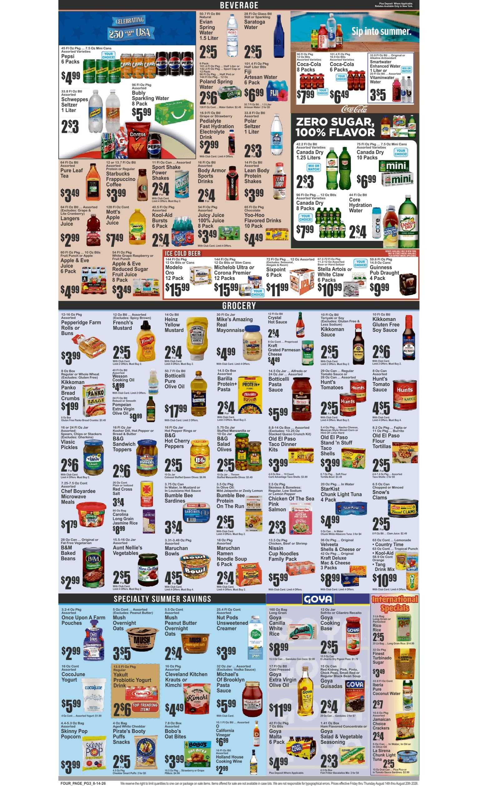Food Universe (760 Melrose Ave., Bronx, NY) Weekly Ad August 14 - 20, 2026