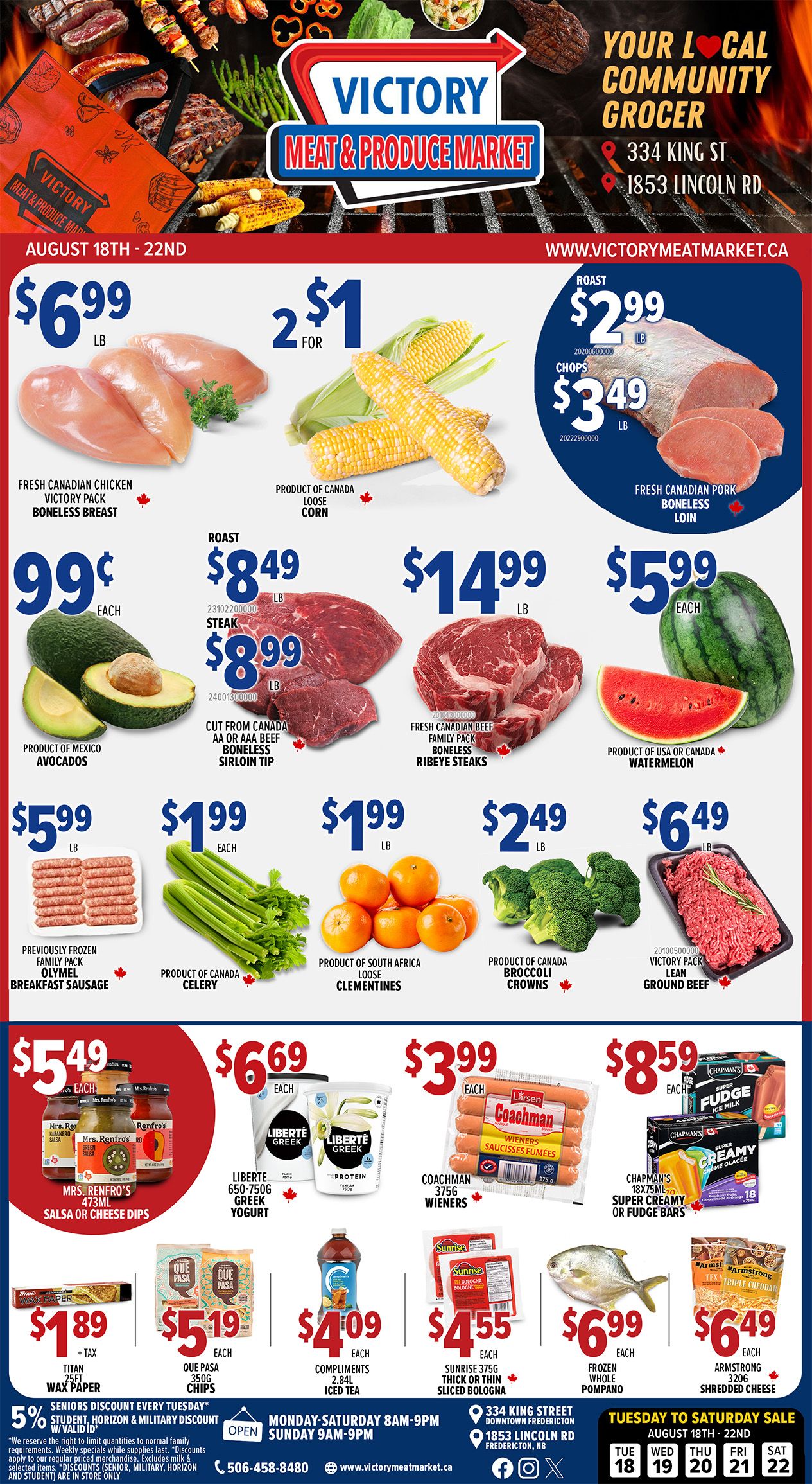 Victory Meat Market Flyer August 18 to 22