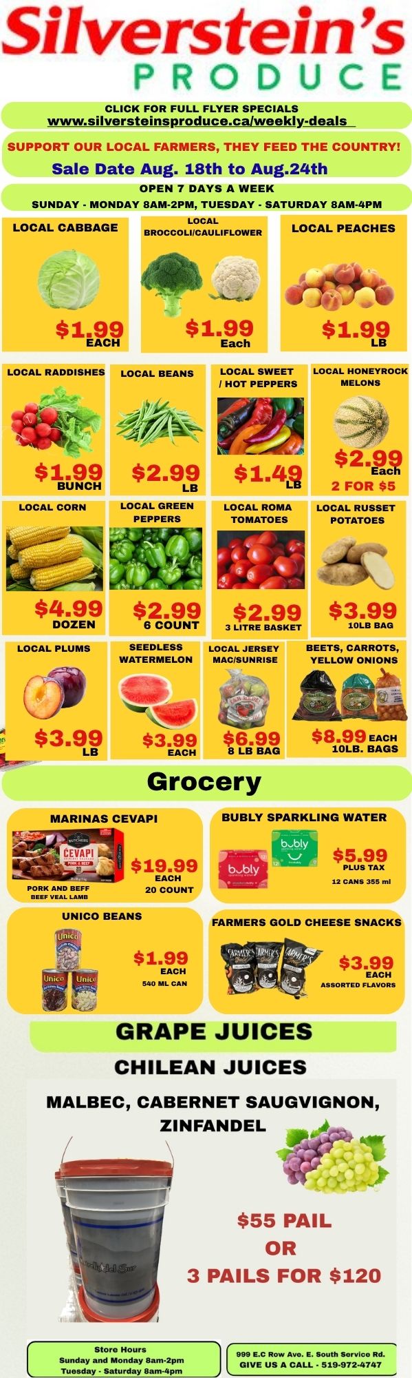 Silverstein's Produce Flyer August 18 to 24