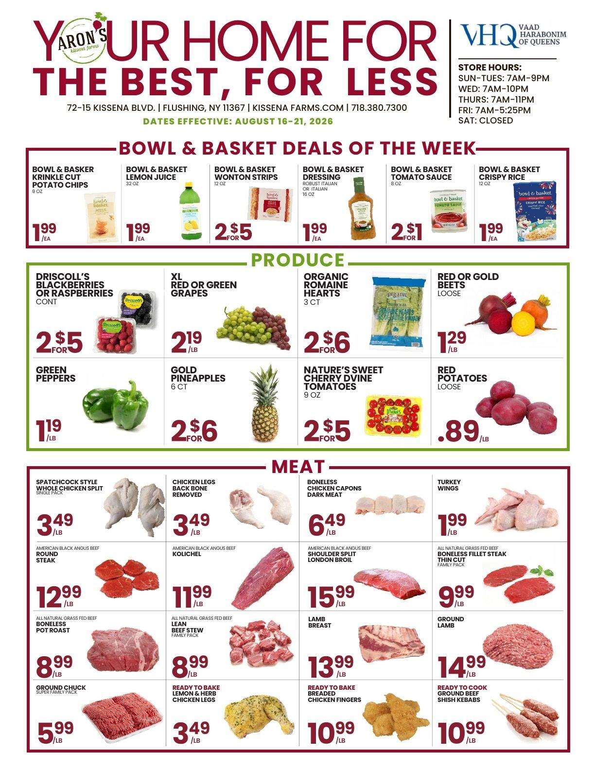 Aron's Kissena Farms Weekly Ad August 16 - 21, 2026