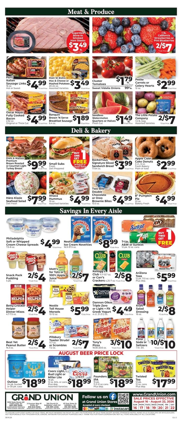 Grand Union (New York) Weekly Ad August 16 - 22, 2026