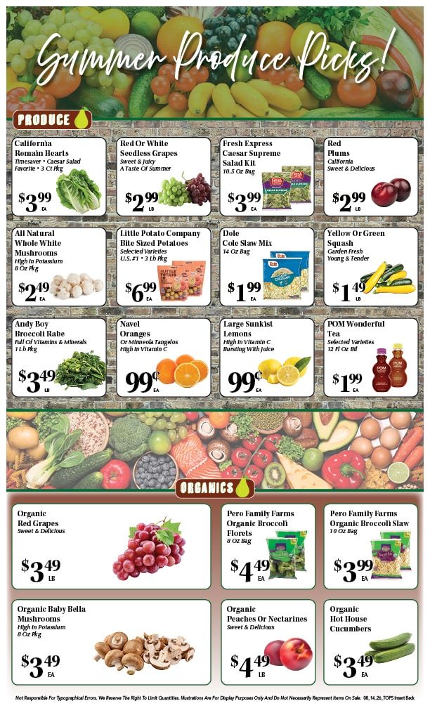 Tops Marketplace Weekly Ad August 14 - 20, 2026