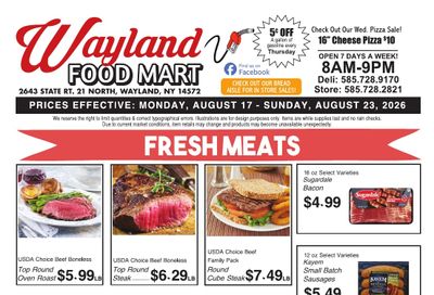 Wayland Food Mart Weekly Ad August 17 - 23, 2026