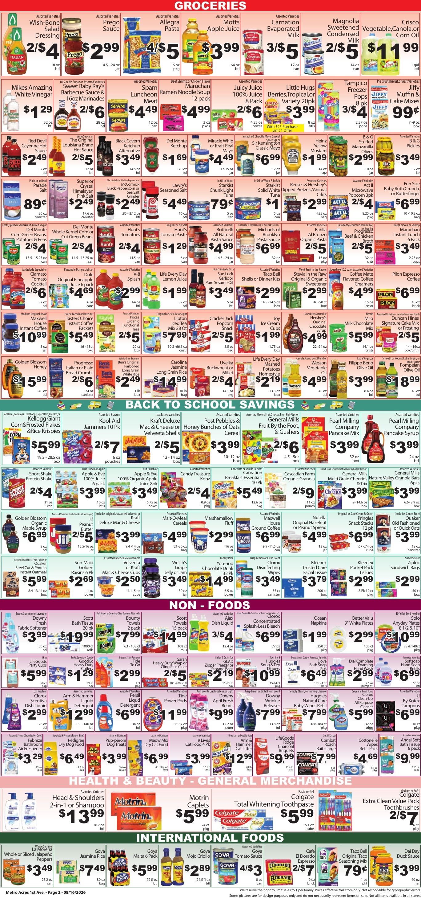 Metro Acres Market Weekly Ad August 16 - 22, 2026