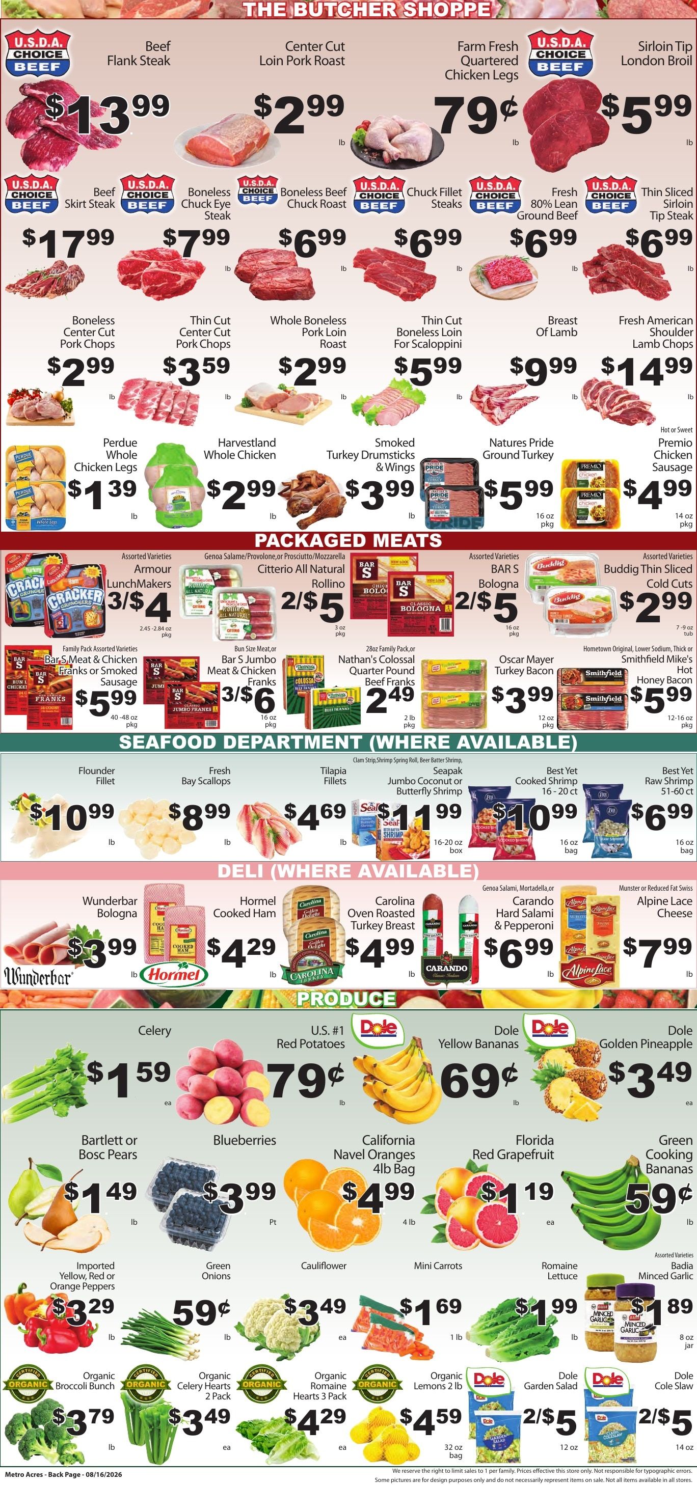 Metro Acres Market Weekly Ad August 16 - 22, 2026