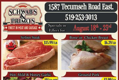 Schwab's & Primo's Flyer August 18 to 23