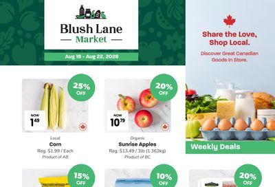 Blush Lane Organic Market Flyer August 16 to 22