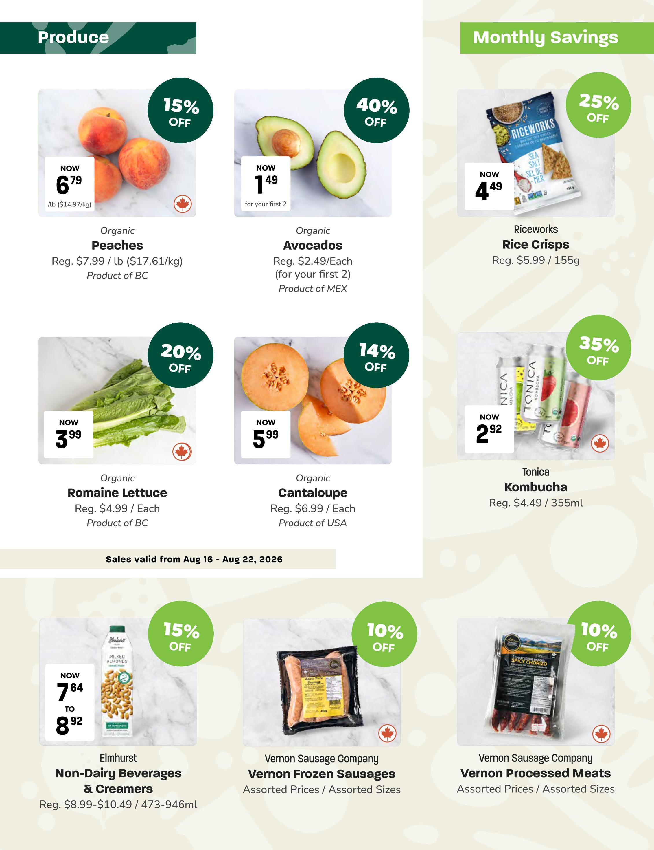 Blush Lane Organic Market Flyer August 16 to 22