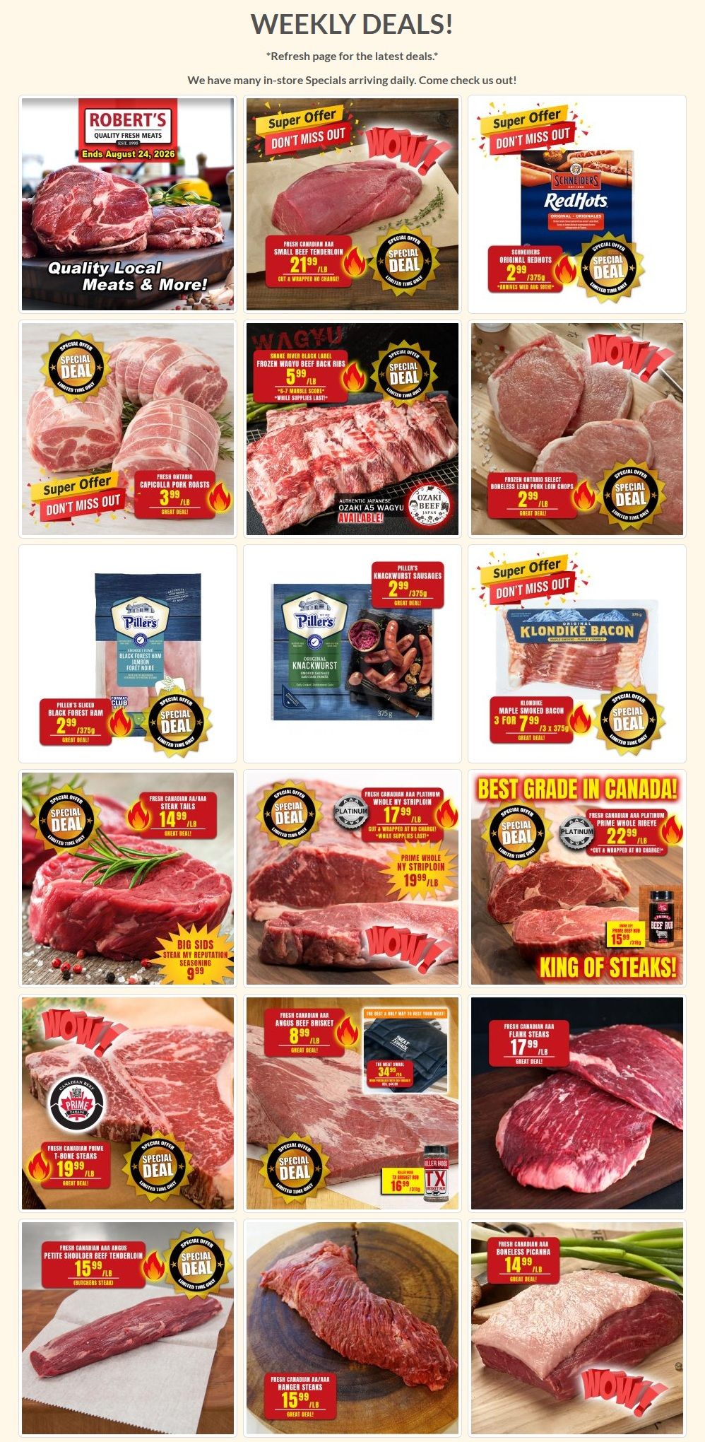 Robert's Quality Fresh Meats Flyer August 17 to 24