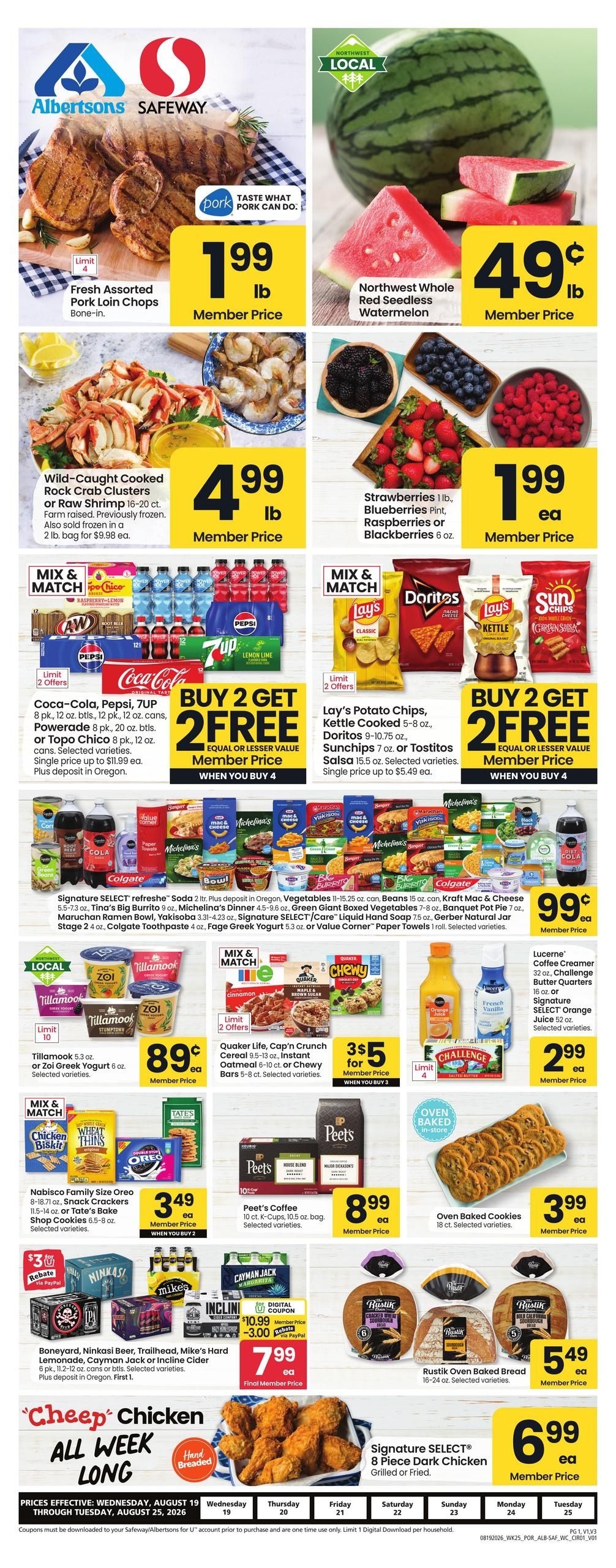 Safeway (Astoria Area, OR) Weekly Ad August 19 - 25, 2026