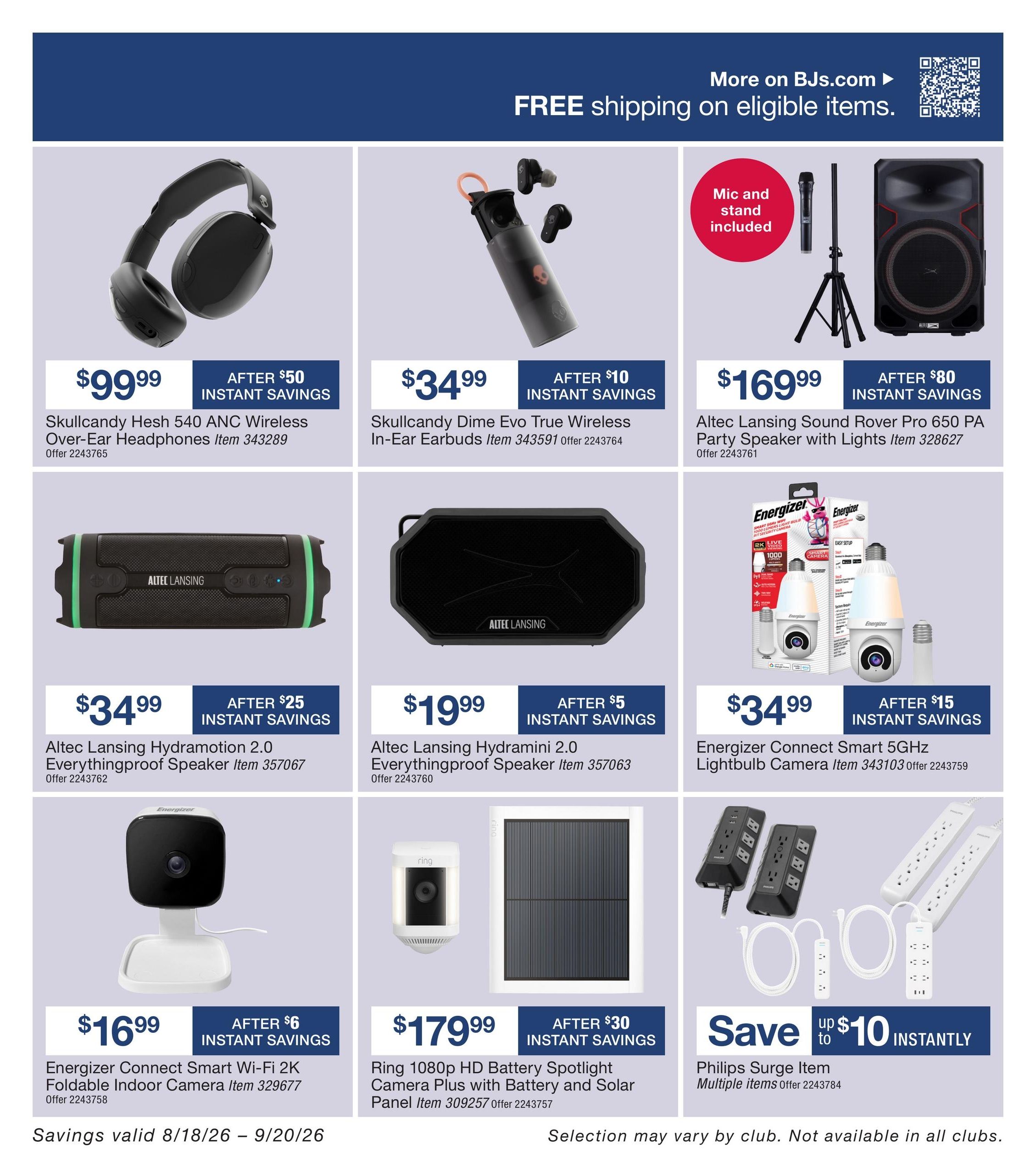 BJ's Wholesale Club Smart Saver Weekly Ad August 18 - September 20, 2026