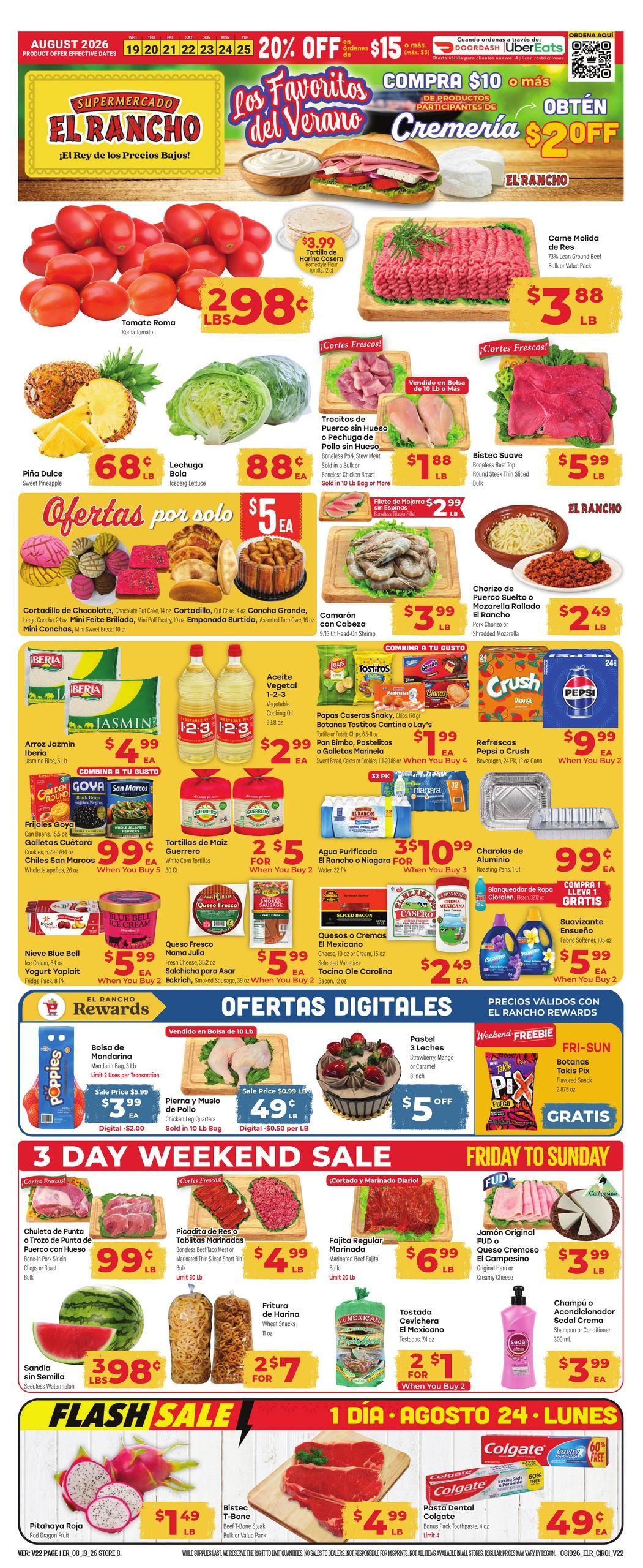 El Rancho Supermercado Weekly Ad August 19 - 25, 2026