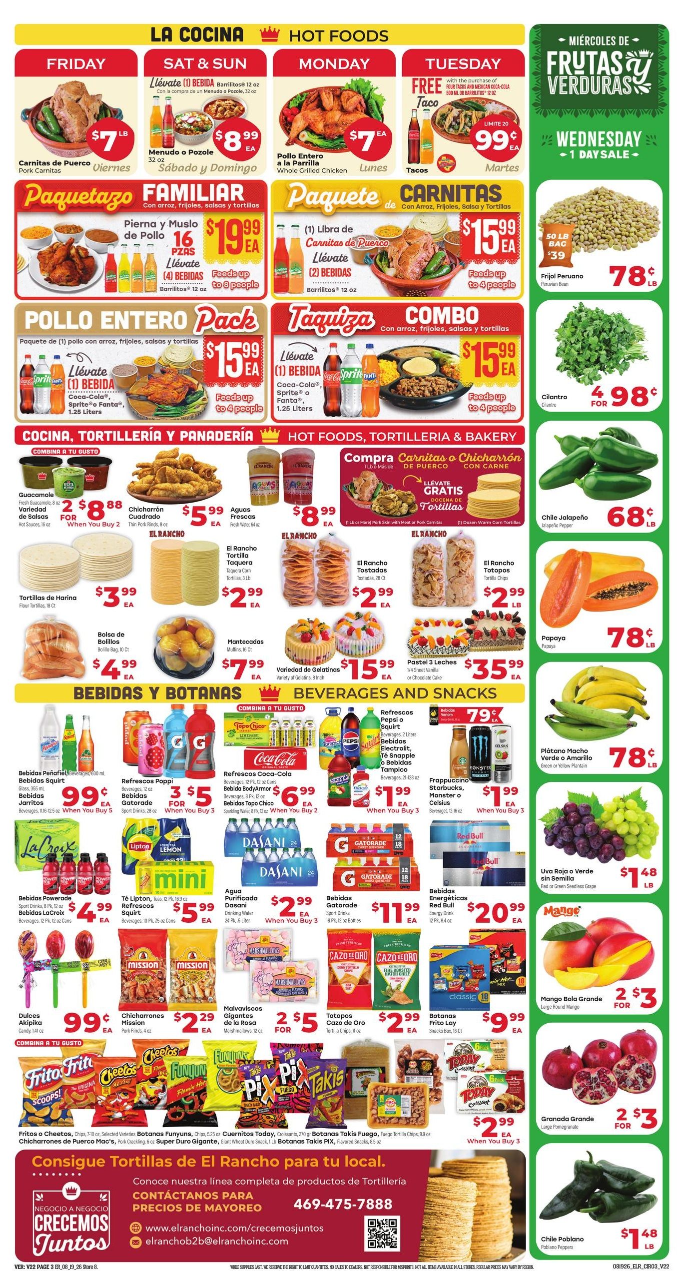 El Rancho Supermercado Weekly Ad August 19 - 25, 2026
