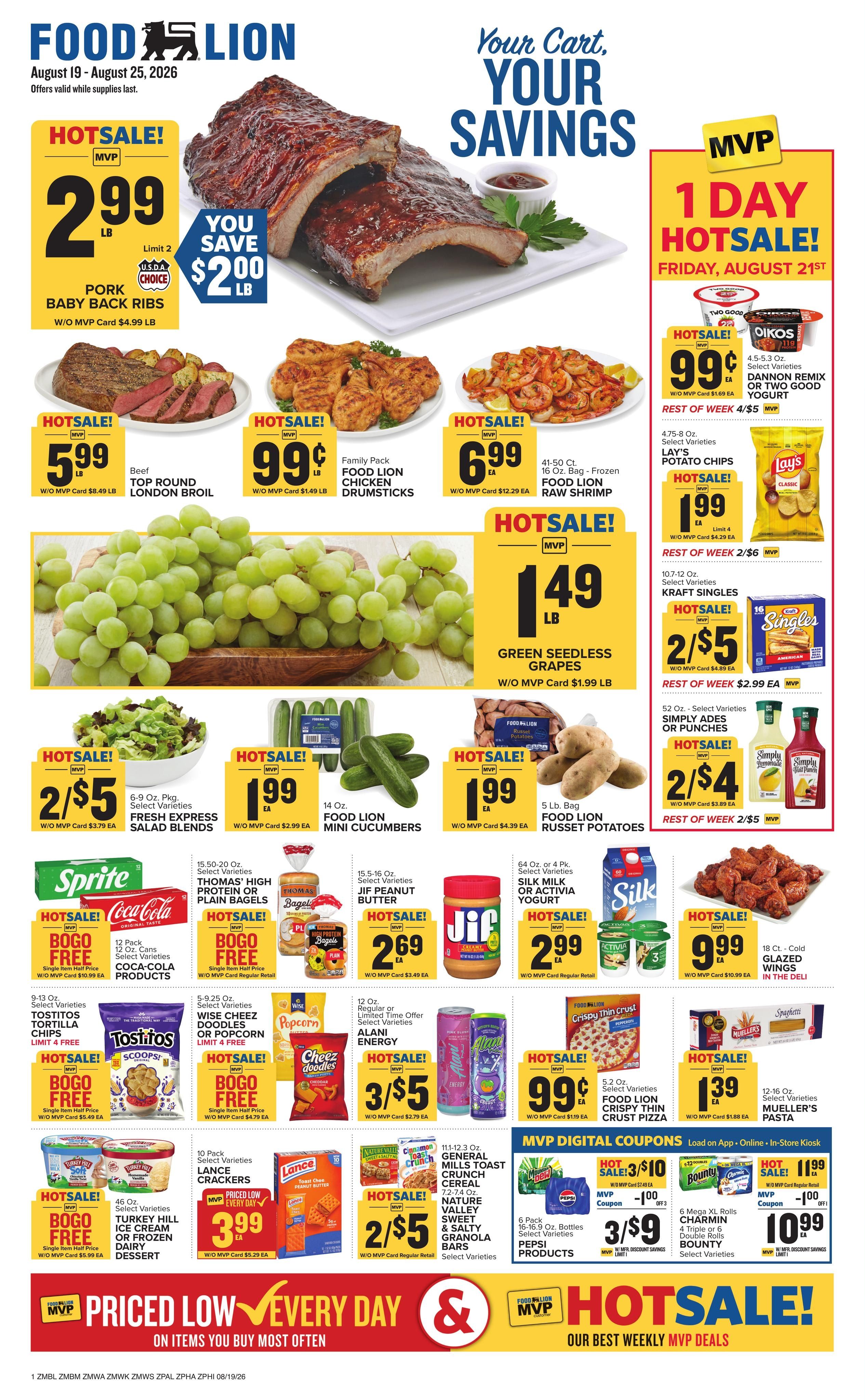 Food Lion (MD, PA, WV) Weekly Ad August 19 - 25, 2026