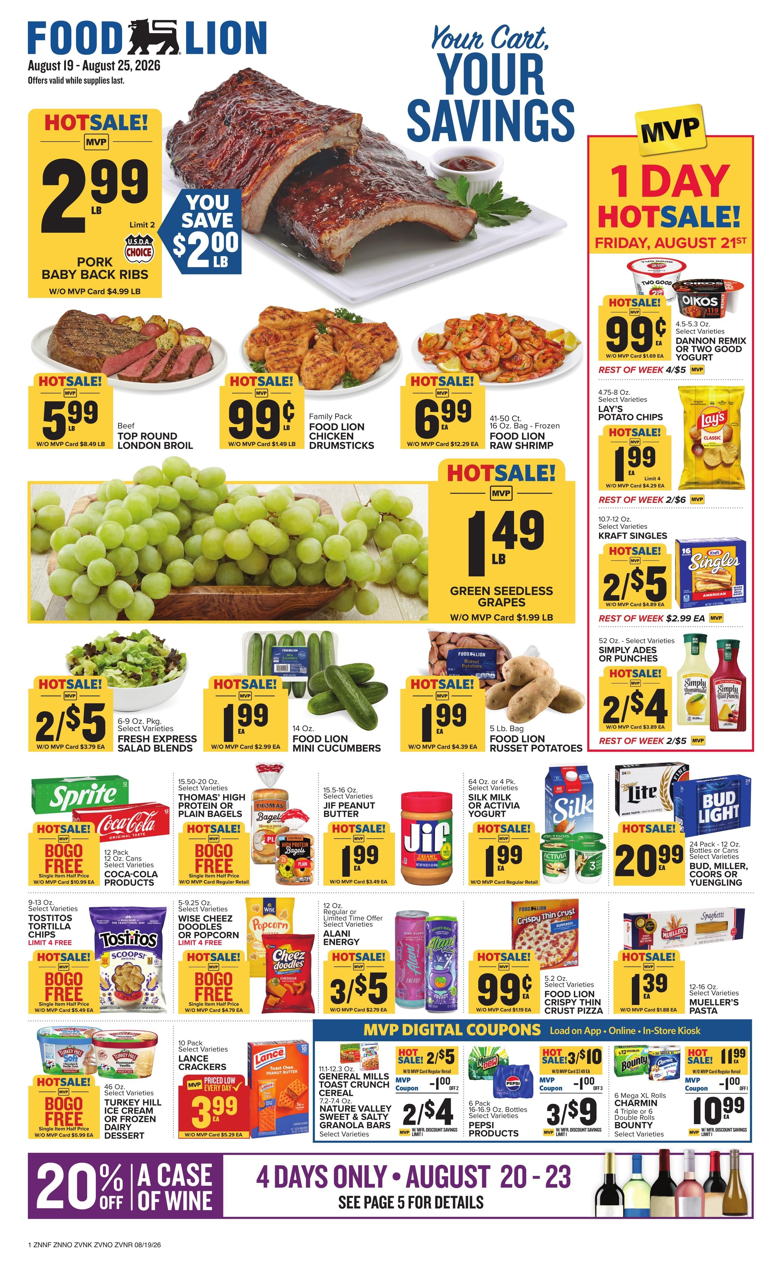 Food Lion (Norfolk–Hampton Area, VA) Weekly Ad August 19 - 25, 2026