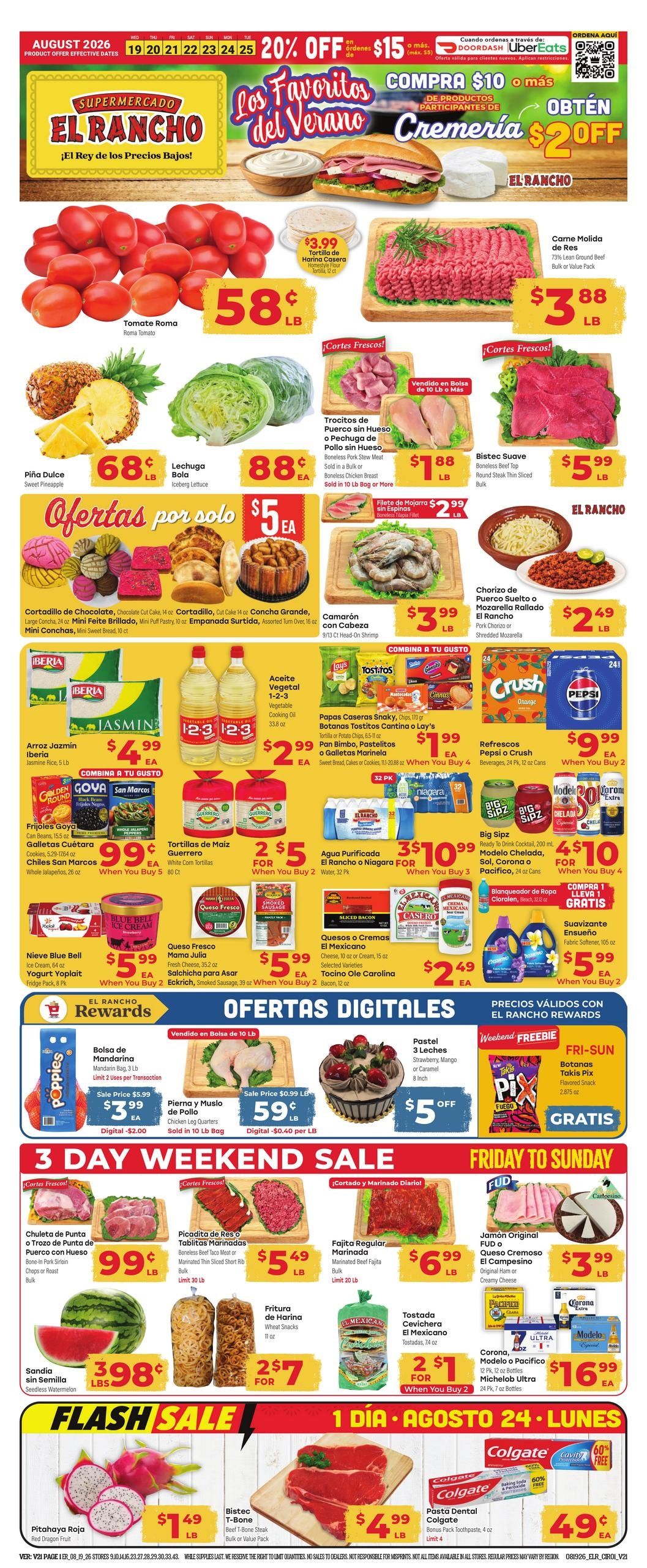 El Rancho Supermercado (Hurst Area, TX) Weekly Ad August 19 - 25, 2026