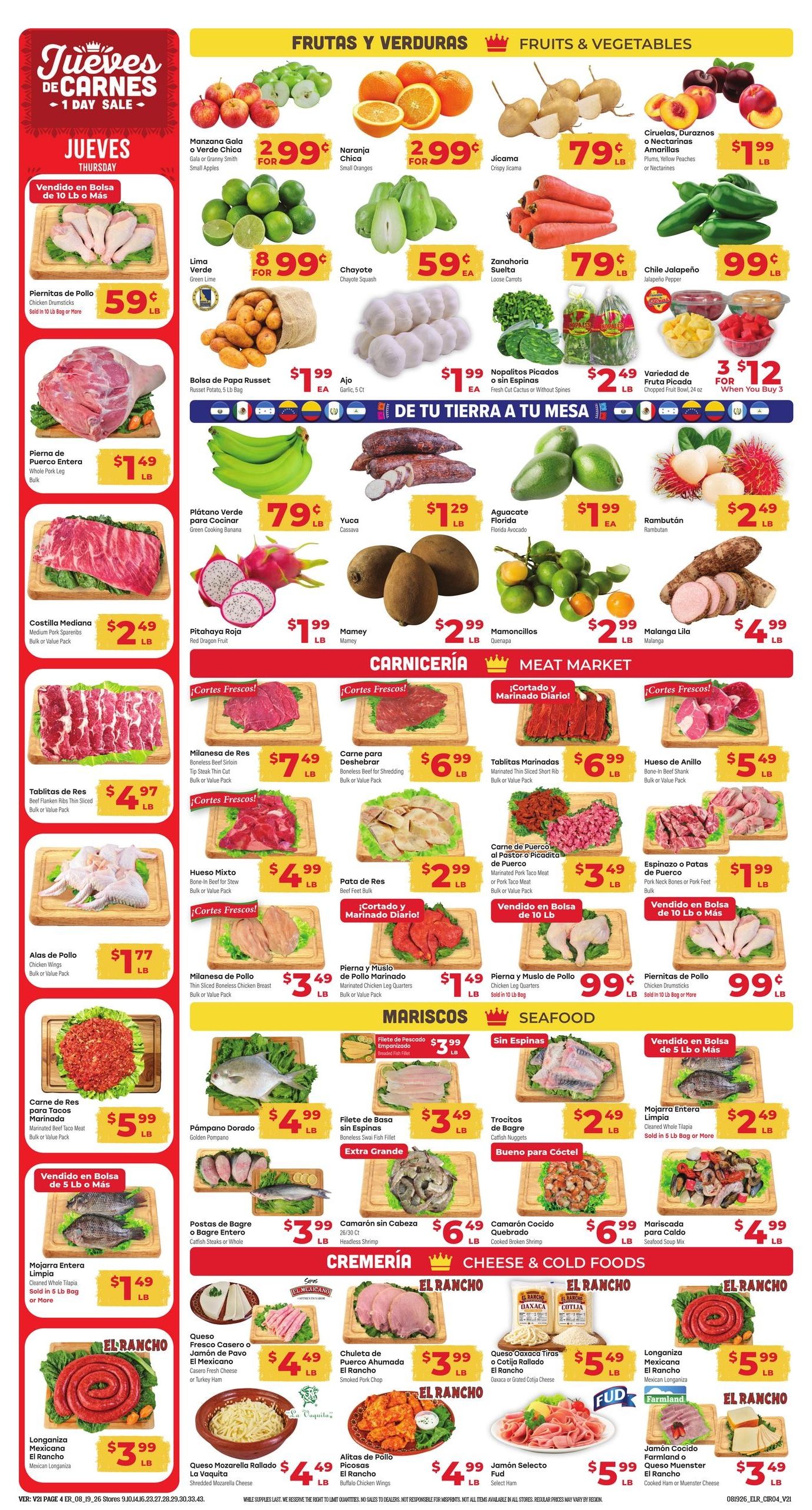 El Rancho Supermercado (Hurst Area, TX) Weekly Ad August 19 - 25, 2026