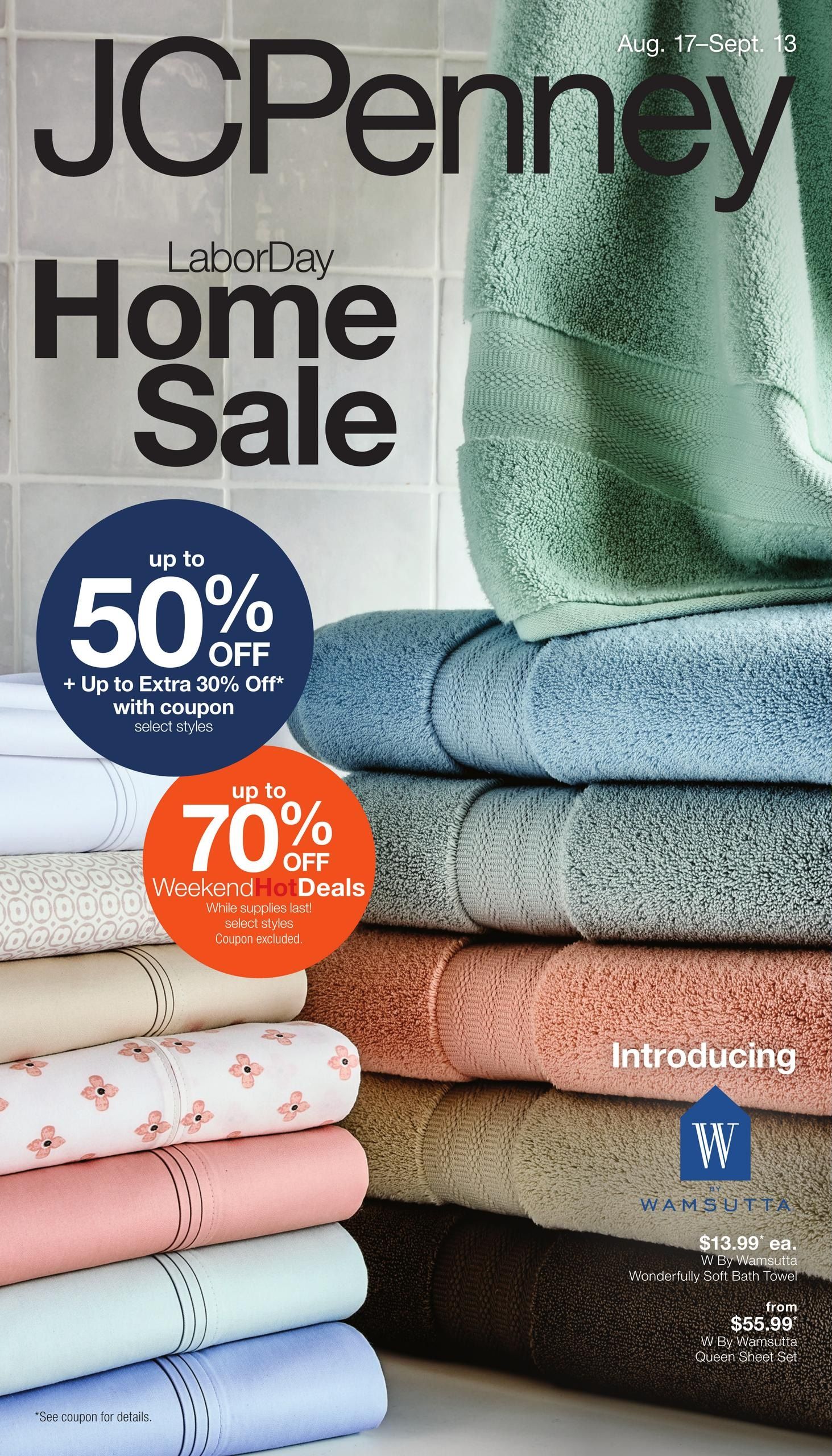 JCPenney Labor Day Home Sale Weekly Ad August 18 - September 14, 2026